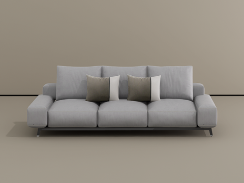 三人沙发su模型