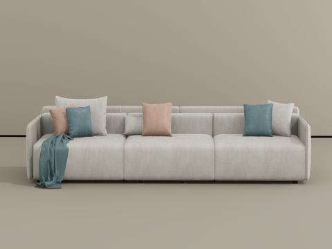 三人沙发su模型