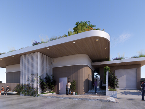 现代公厕 公共卫生间建筑su模型