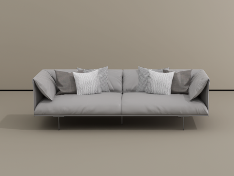  三人沙发su模型 