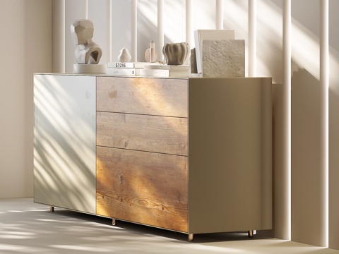 现代意式边柜 意式装饰柜 意式玄关柜 现代边柜 意式储物柜su模型