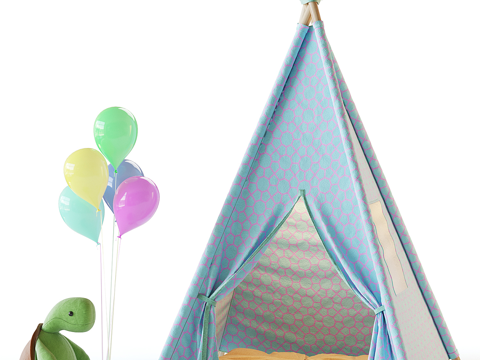  儿童帐篷 儿童玩具 气球3d模型 