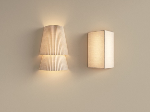 侘寂风壁灯 镜前壁灯 床头壁灯 客厅壁灯 异形壁灯 复古壁灯su模型