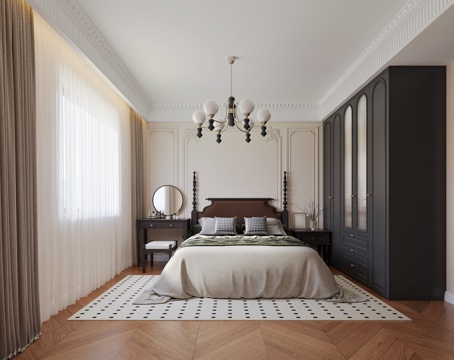  法式卧室3d模型 