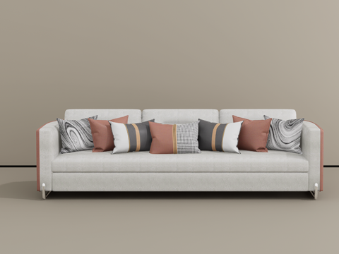 三人沙发su模型