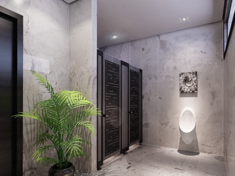  中式中餐厅卫生间模型3d模型 