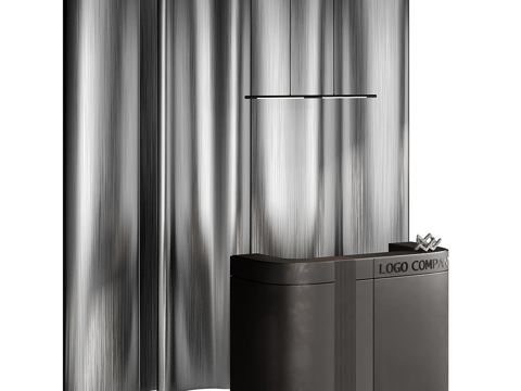  现代意式极简接待台 前台3d模型 