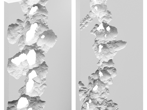  现代极简石膏墙饰3d模型 