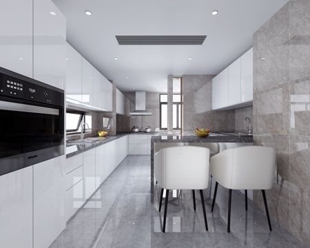  现代风格厨房3d模型 