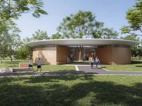 现代公厕 公共卫生间建筑su模型