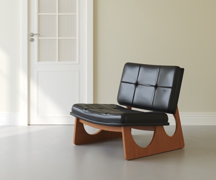 侘寂中古休闲椅su模型