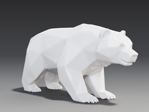  熊雕塑 景观雕塑 低多边形雕塑 不锈钢雕塑 公园雕塑 景观雕3d模型 