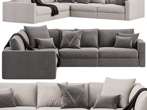  现代 James 布艺组合转角沙发3d模型 