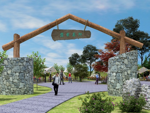  露营 烧烤 房车露营 广场 帐篷 露营大门3d模型 