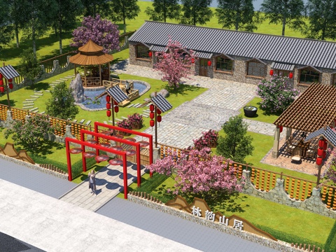  农家院 农家乐 民宿 美丽乡村 小院经济 乡村 农村 田园3d模型 
