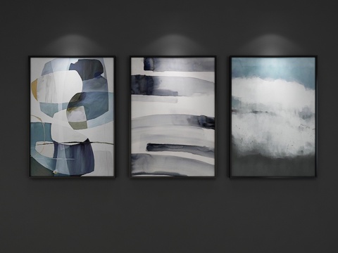  北欧抽象艺术装饰挂画 抽象画 装饰画 照片墙 3D模型3d模型 