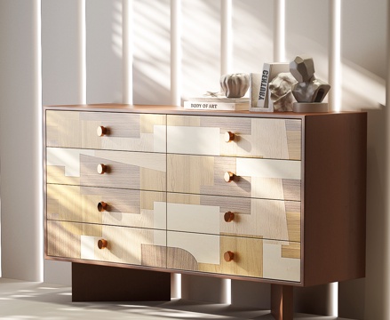 现代斗柜 现代中古斗柜 中古风斗柜 现代意式斗柜 意式复古su模型