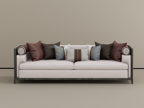  三人沙发su模型 