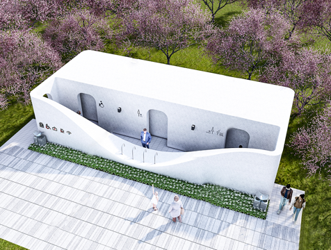 现代公厕 公共卫生间建筑su模型