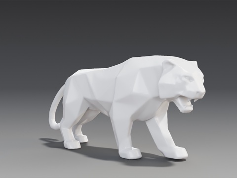 老虎雕塑 景观雕塑 低多边形雕塑 不锈钢雕塑 公园雕塑 景观su模型