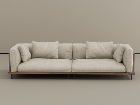 三人沙发su模型