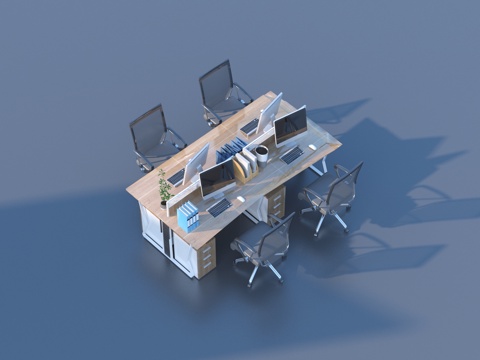  办公桌椅3d模型 