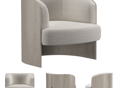  现代意式靛蓝扶手椅3d模型 