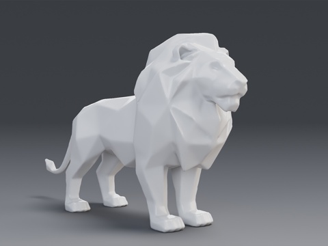 狮子雕塑 景观雕塑 多边形雕塑 不锈钢雕塑 公园雕塑 景观雕su模型