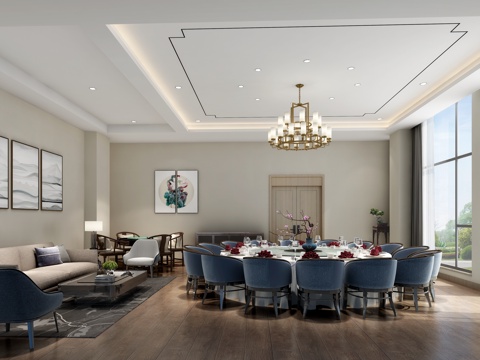  餐厅包厢3d模型 