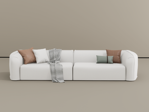  三人沙发su模型 