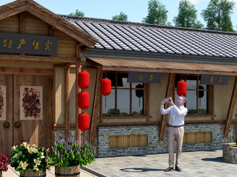  特产售卖 民宿 民俗 民居 榛子 乡村 美丽乡村 农家院3d模型 