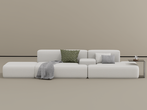 三人沙发su模型