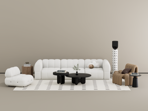 沙发组合su模型