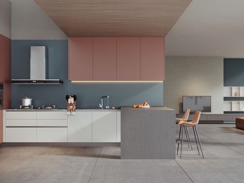  现代家居厨房3d模型 