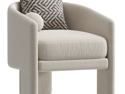  现代意式 SHANDY 布艺扶手椅3d模型 