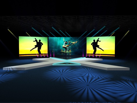  现代舞台设计 舞台舞美 舞台灯光 企业年会舞台 表演舞台3d模型 