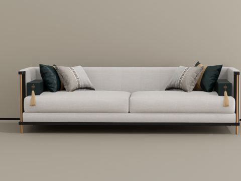 三人沙发su模型