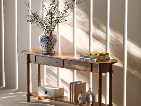 美式斗柜 美式装饰柜 美式玄关柜 美式餐边柜 美式边柜su模型