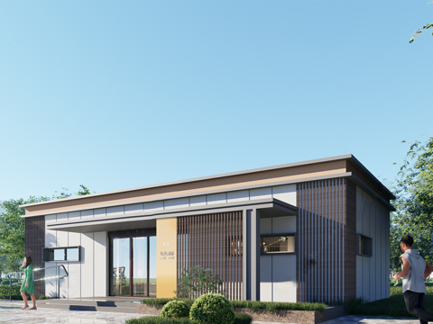 现代公厕 公共卫生间建筑su模型