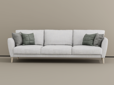 三人沙发su模型