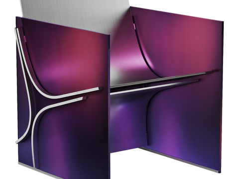  现代极简铝制和玻璃扶手椅3d模型 