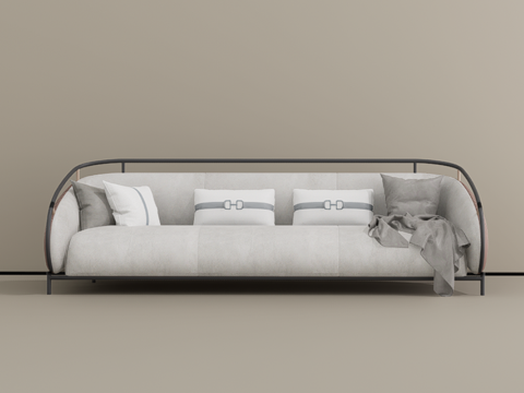 三人沙发su模型