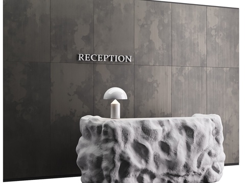  现代极简前台 接待台3d模型 