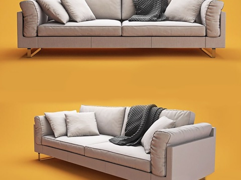  现代双人沙发  沙发 双人沙发3d模型 