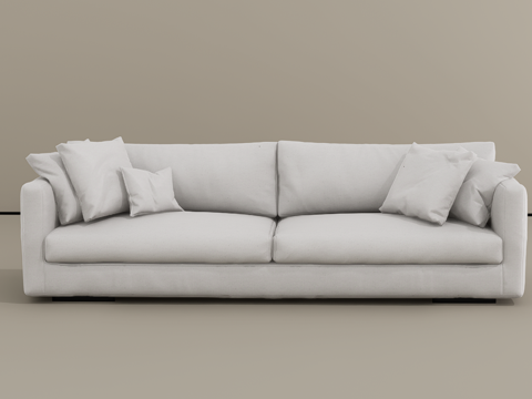 三人沙发su模型