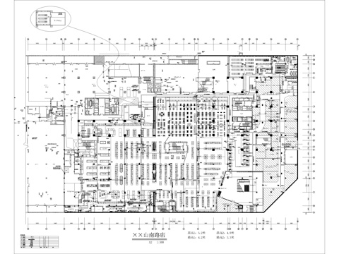 大型超市施工图cad施工图