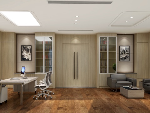  董事长办公室3d模型 