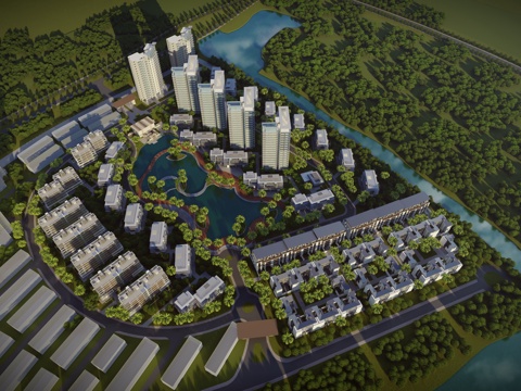 现代风格住宅小区景观su模型