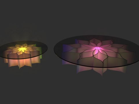 发光圆桌 创意圆桌 发光茶几 炫酷茶几 玻璃桌子3d模型