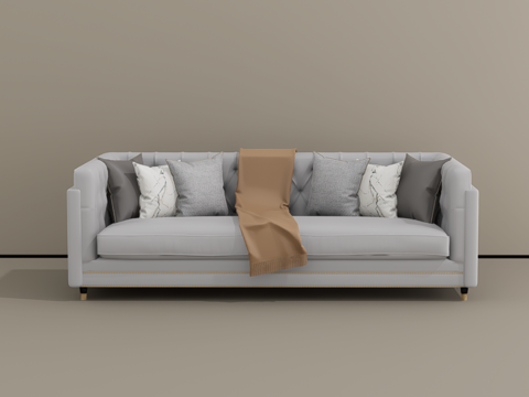 三人沙发su模型